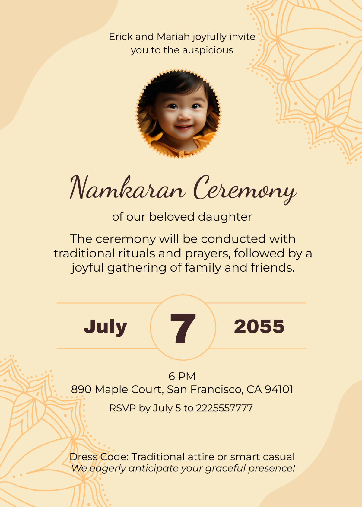 Namkaran Baby Naming Ceremony Invitation