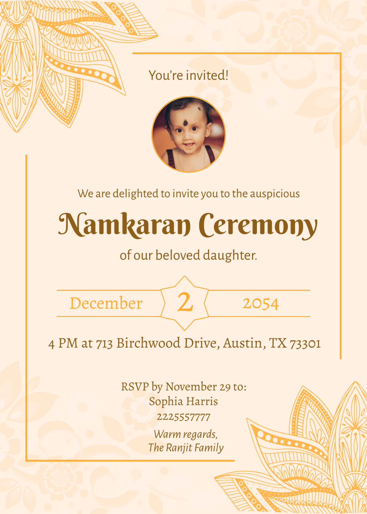 Namkaran invitation card