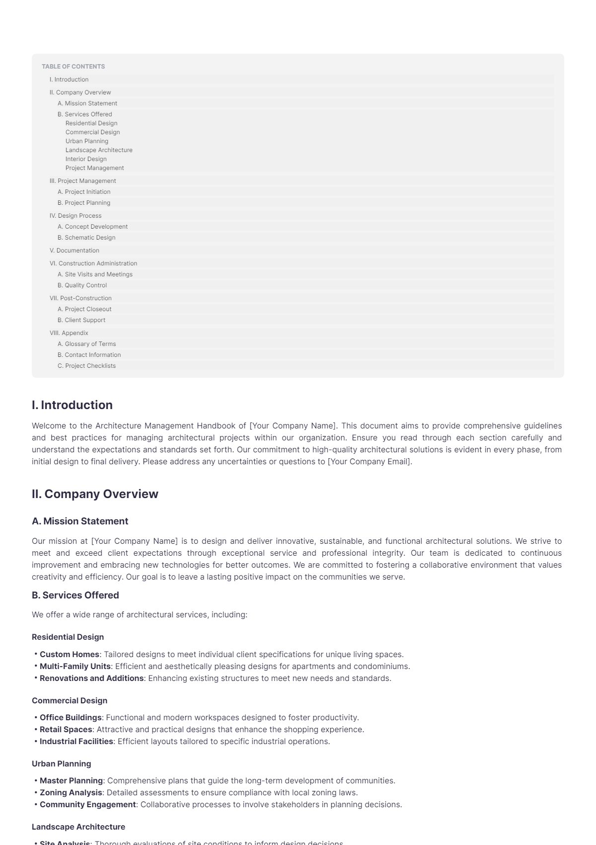 Architecture Management Handbook Template - Edit Online & Download