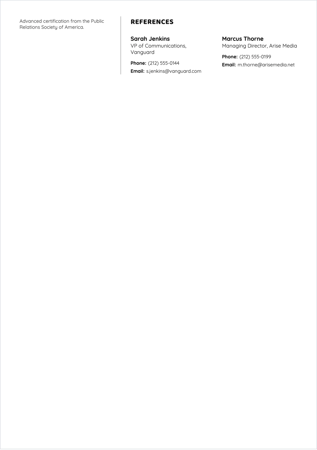 Free Charismatic ATS Resume to Edit Online