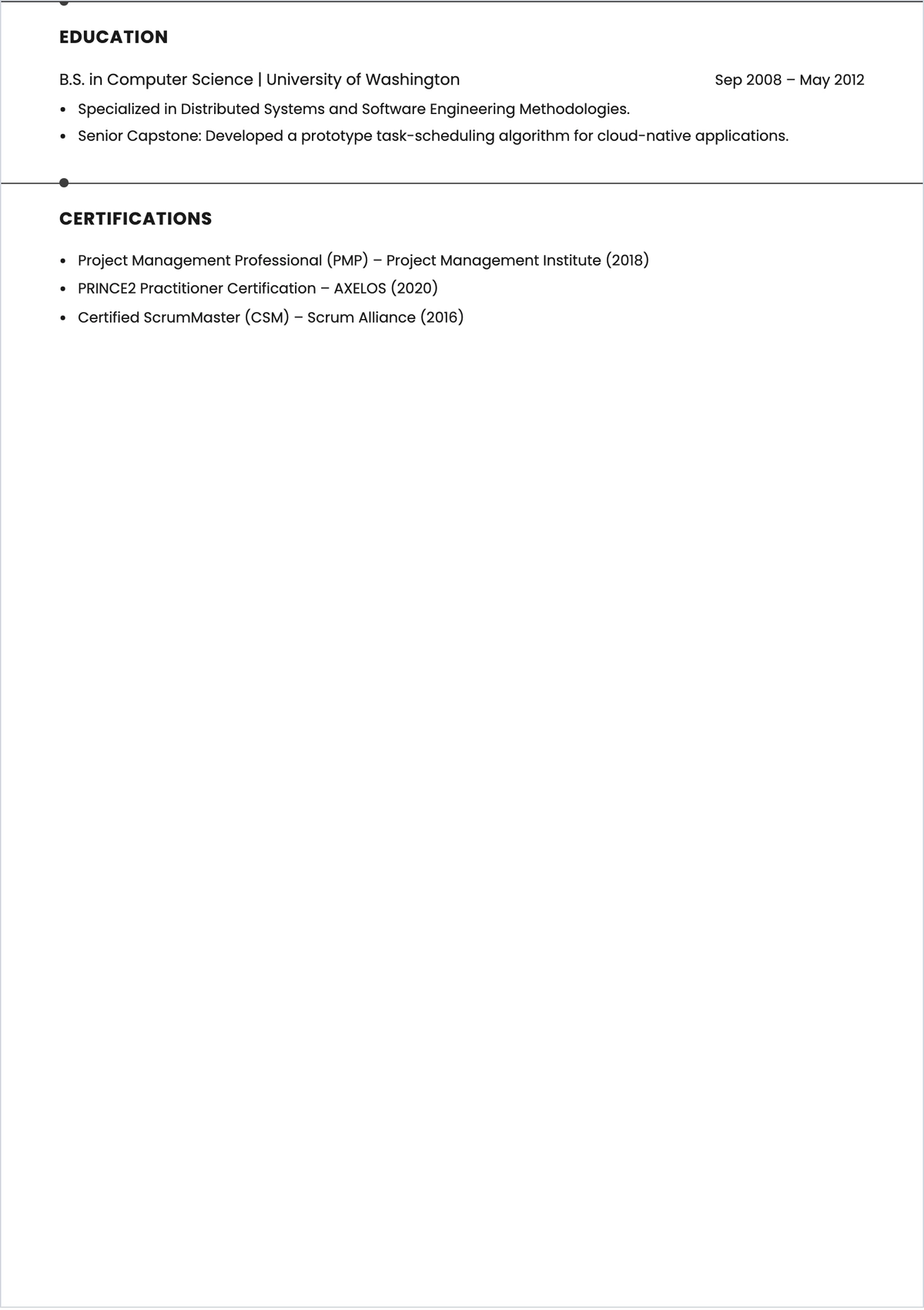 Free Acclaimed ATS Resume to Edit Online