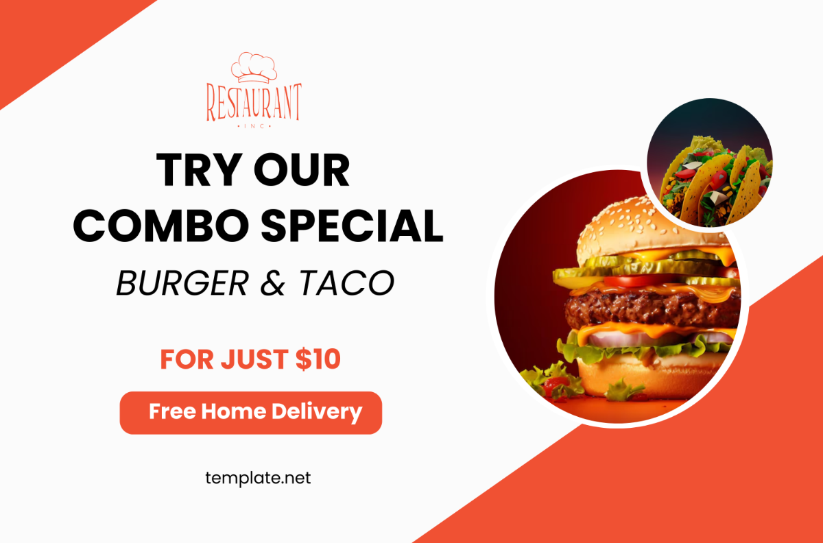 Free Restaurant Food Menu Web Banner Template to Edit Online