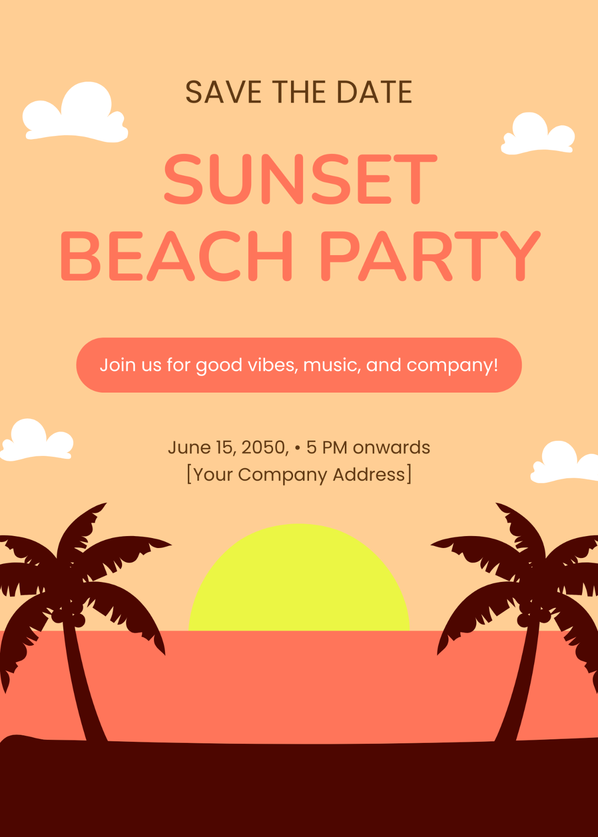 Succulent Sunset Save the Date Card