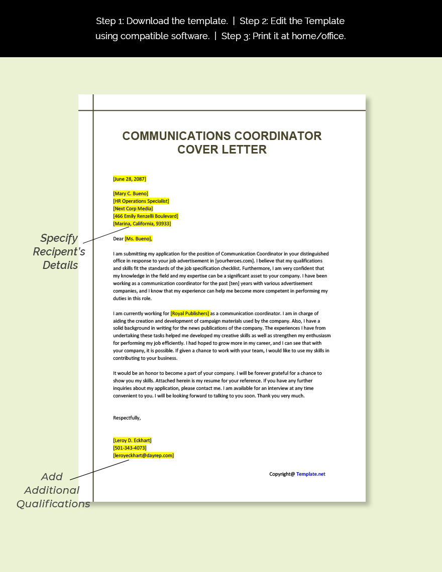 cover letter with communication skills