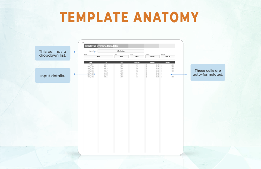 Accounting Overtime Calculator Template