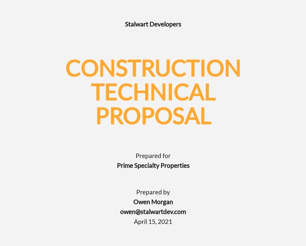 Construction Technical Proposal Template - Google Docs, Word Intended For Technical Proposal Template