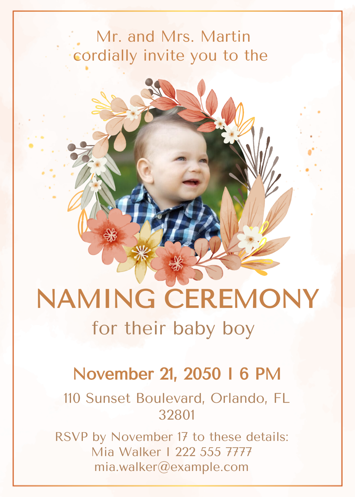 Naming Ceremony card