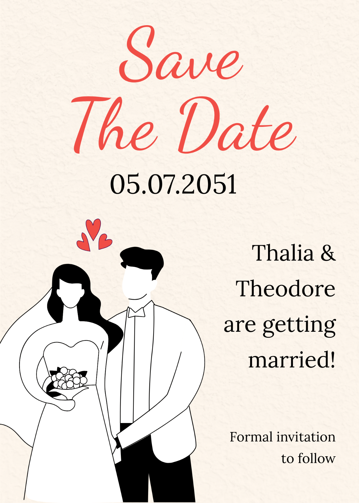 Hammered Textured Save the Date