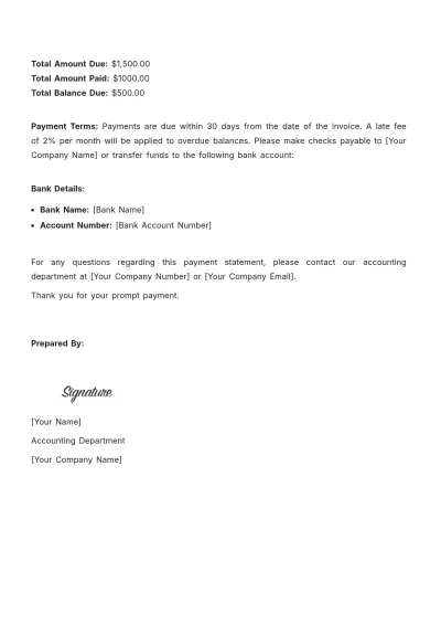 Free Architecture Payment Statement Template to Edit Online