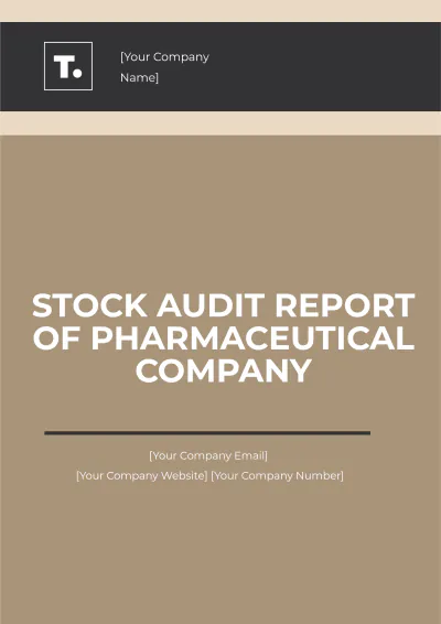 Free Stock Audit Report of Pharmaceutical Company Template to Edit Online