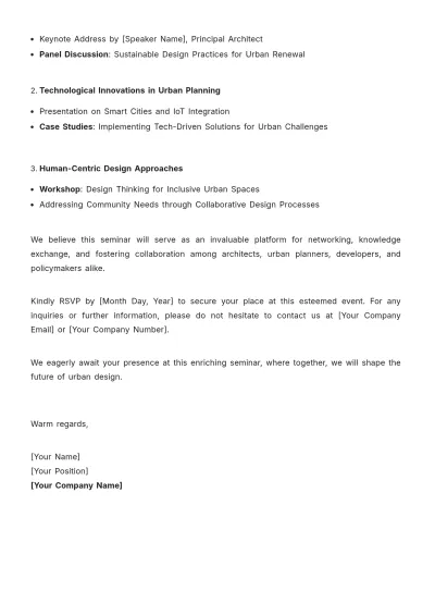 Free Architecture Seminar Invitation Template to Edit Online