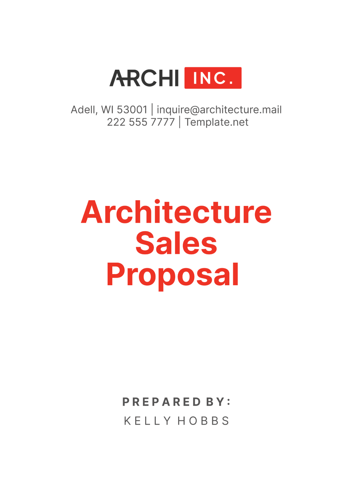 Free Architecture Sales Proposal Template