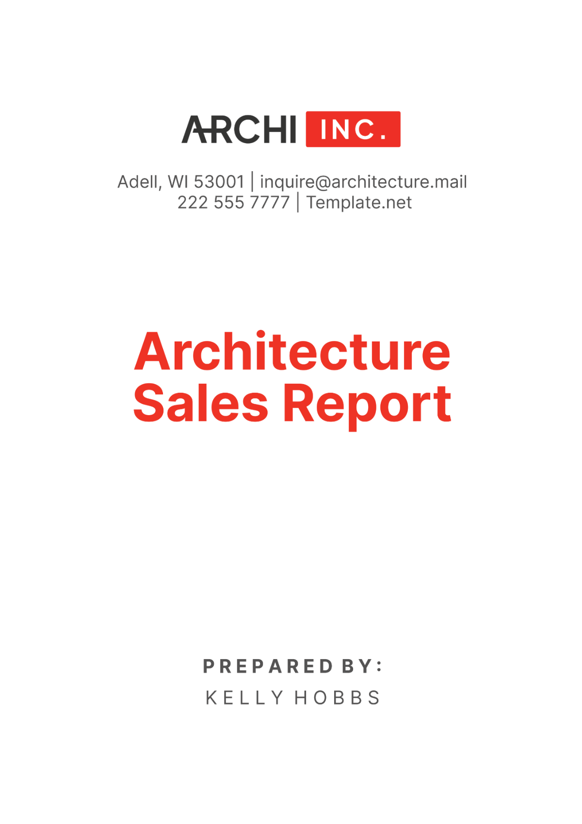 Architecture Sales Report Template - Edit Online & Download