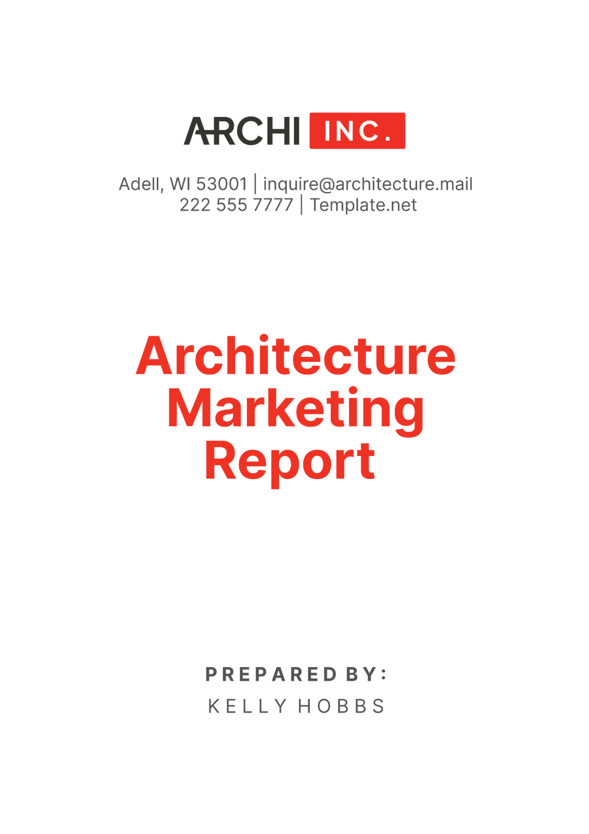 Architecture Marketing Report Template - Edit Online & Download