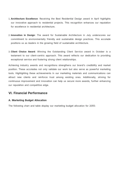 Free Architecture Marketing Report Template to Edit Online