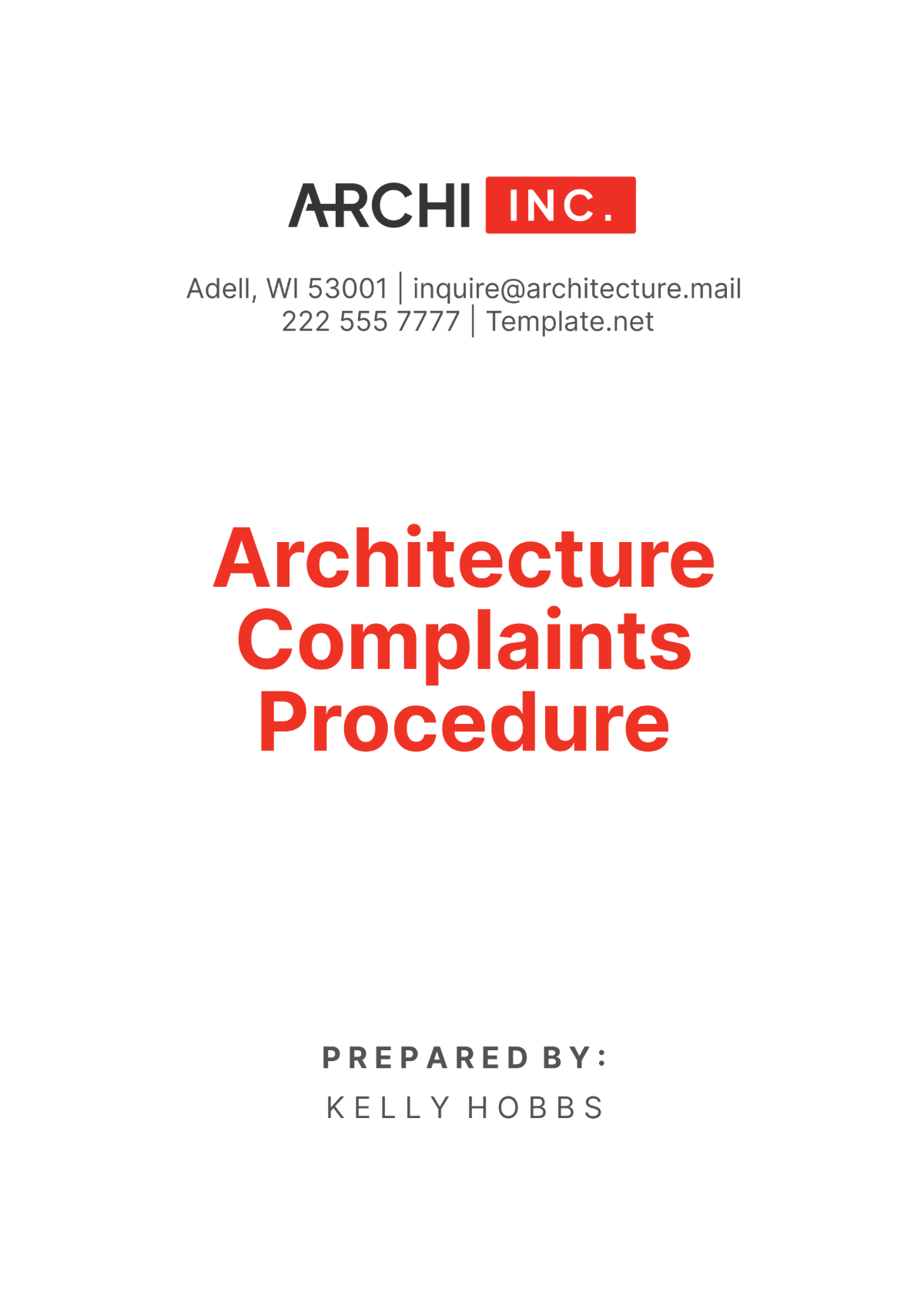 Architecture Complaints Procedure Template - Edit Online & Download