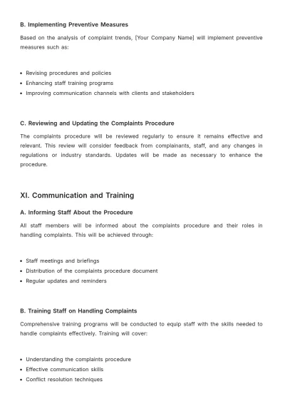 Free Architecture Complaints Procedure Template to Edit Online