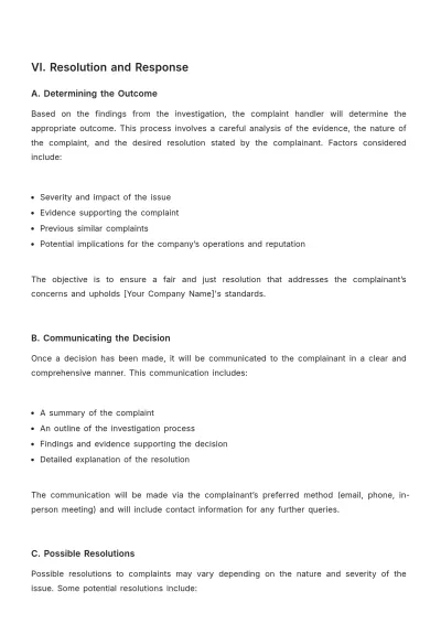 Free Architecture Complaints Procedure Template to Edit Online