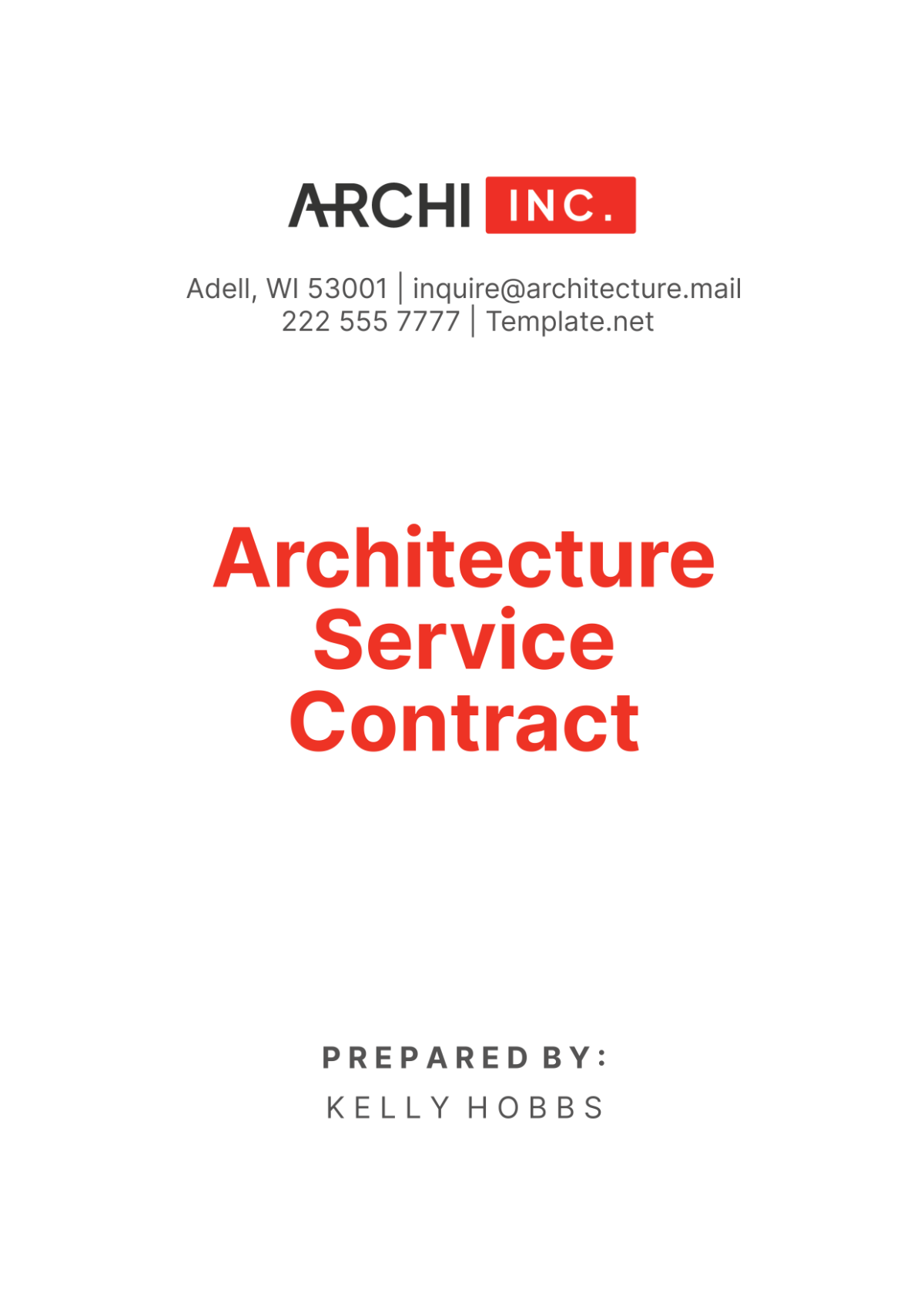 Free Architecture Service Contract Template