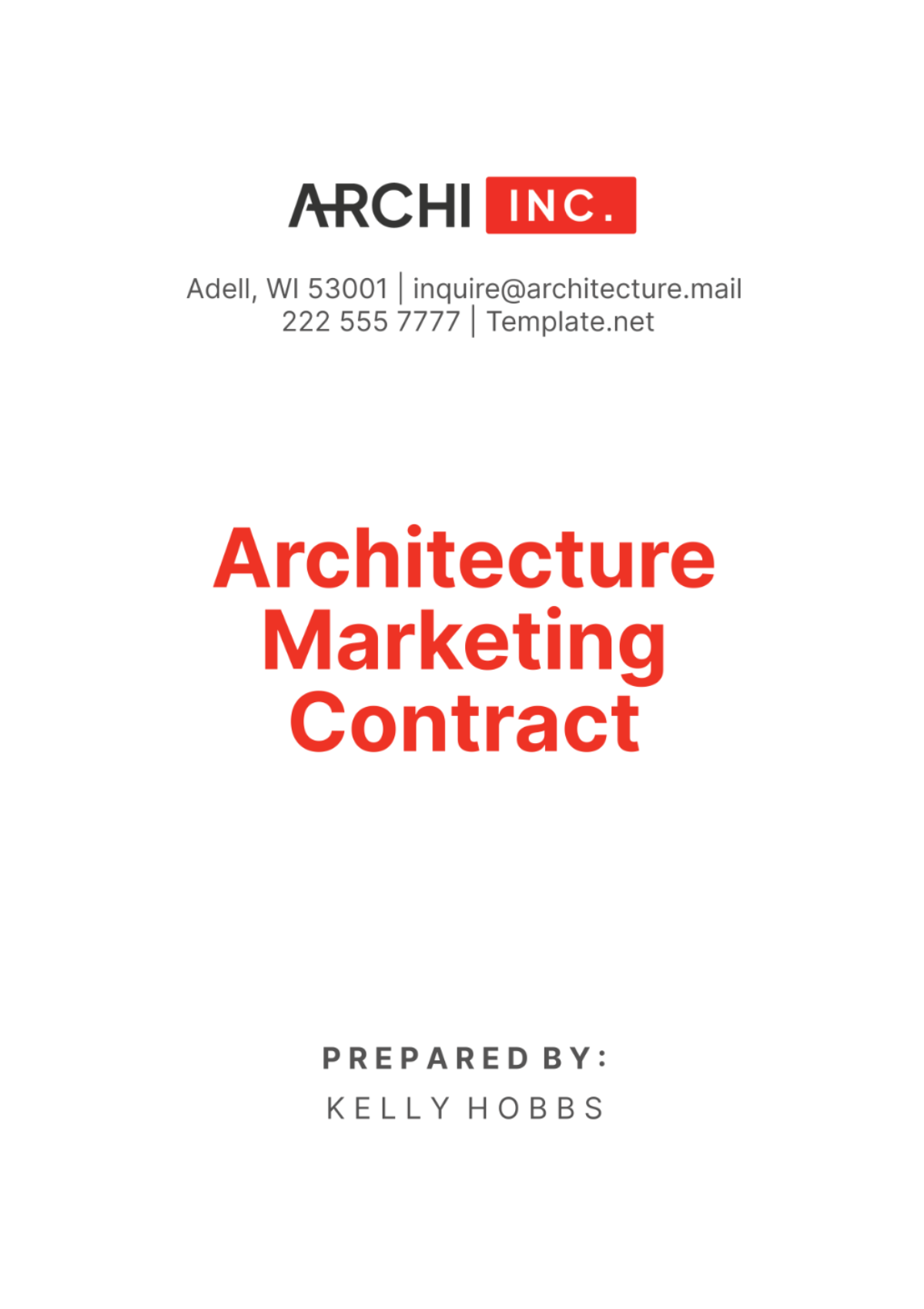 Architecture Marketing Contract Template - Edit Online & Download