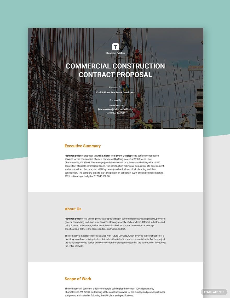 Basic Construction Proposal Template