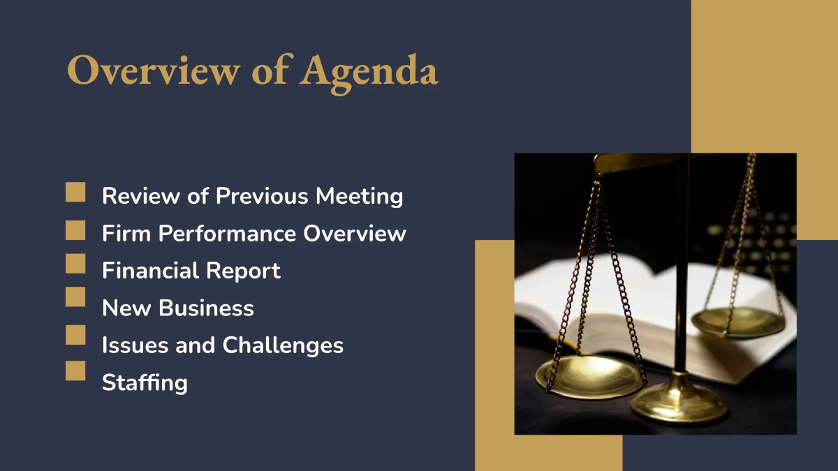 Free Law Firm Agenda Presentation Template to Edit Online