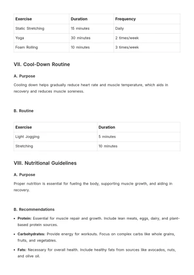 Free Military Workout Plan Template to Edit Online