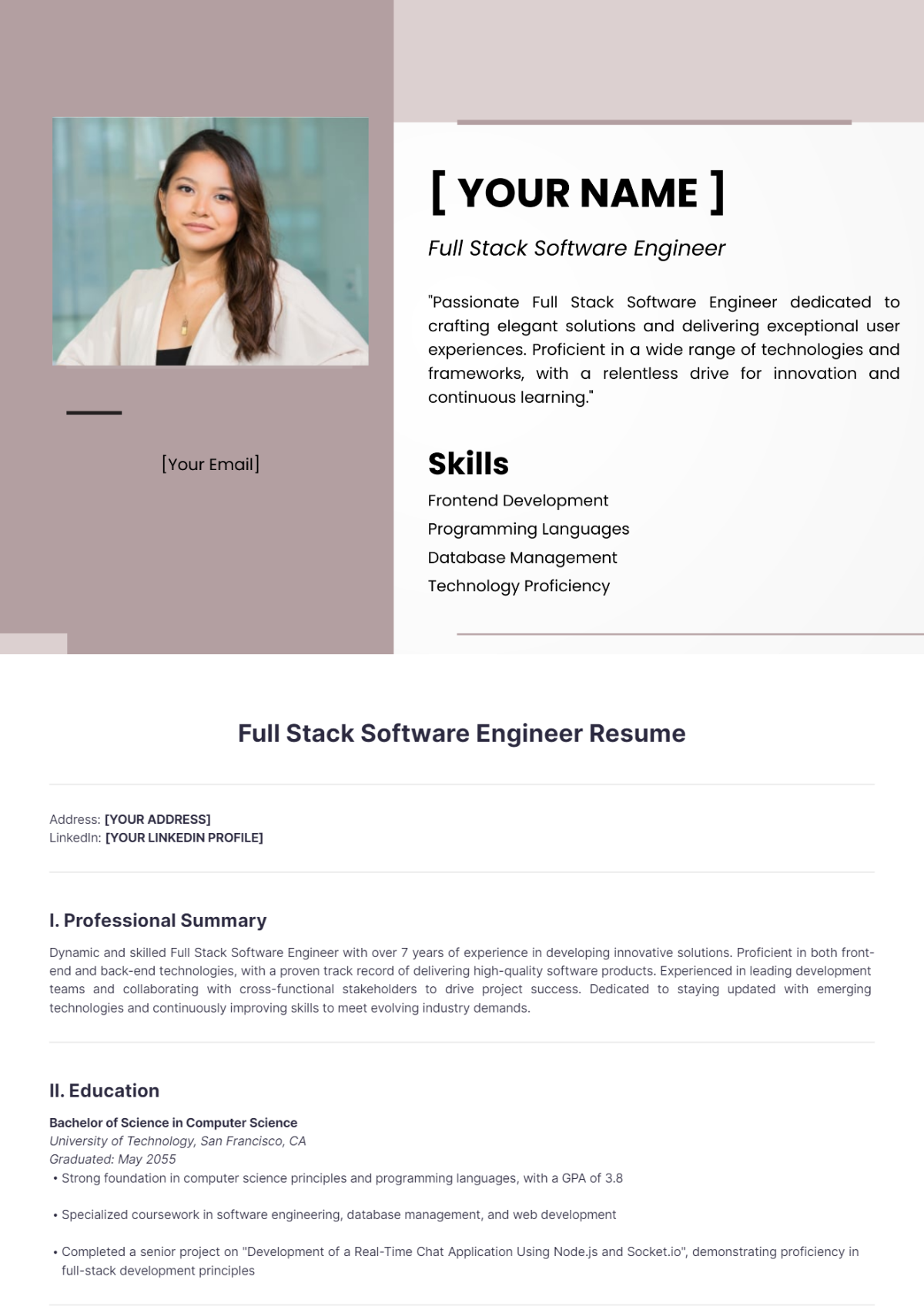 Full Stack Software Engineer Resume - Edit Online & Download