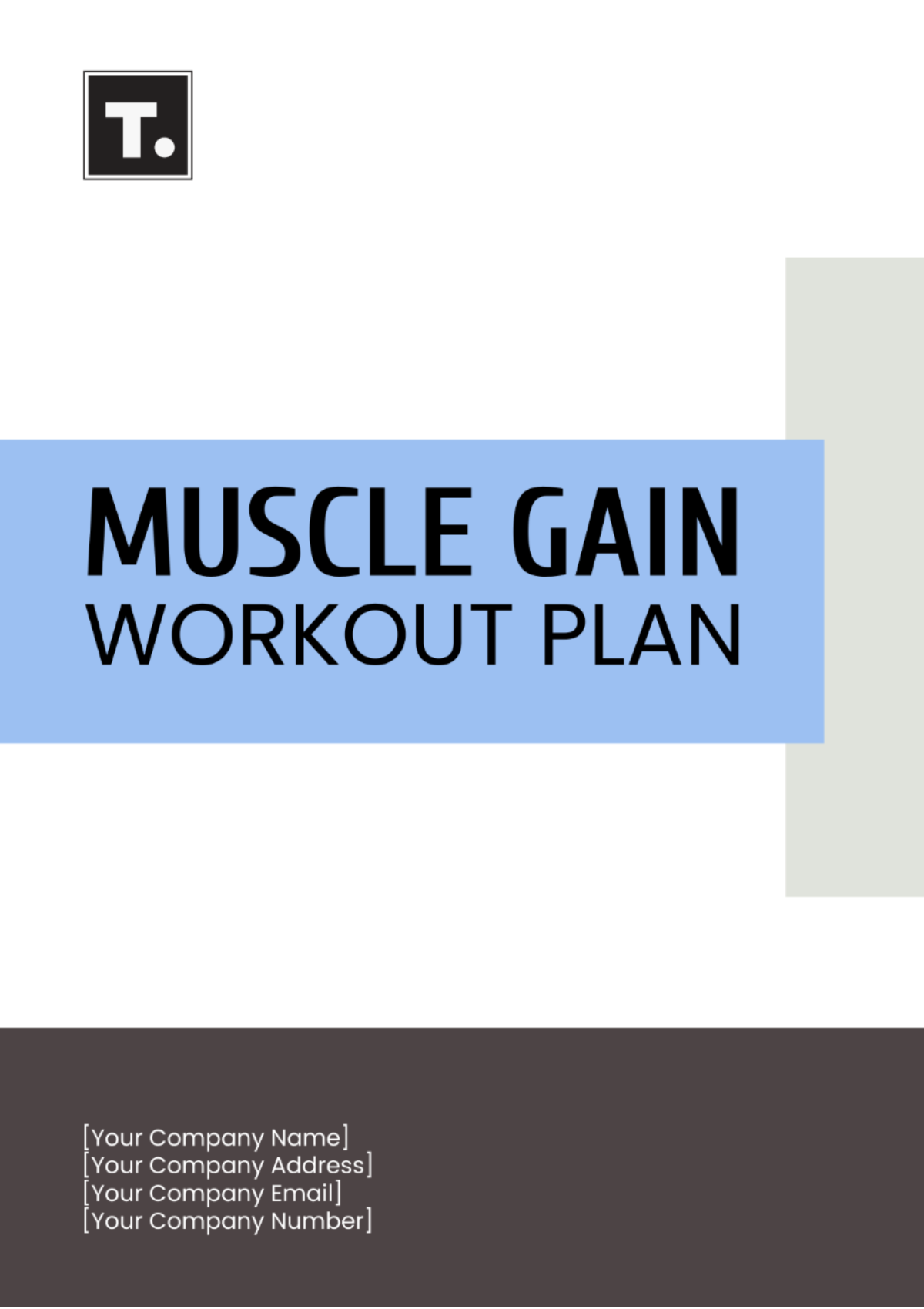 Free Workout Plan for Muscle Gain Template