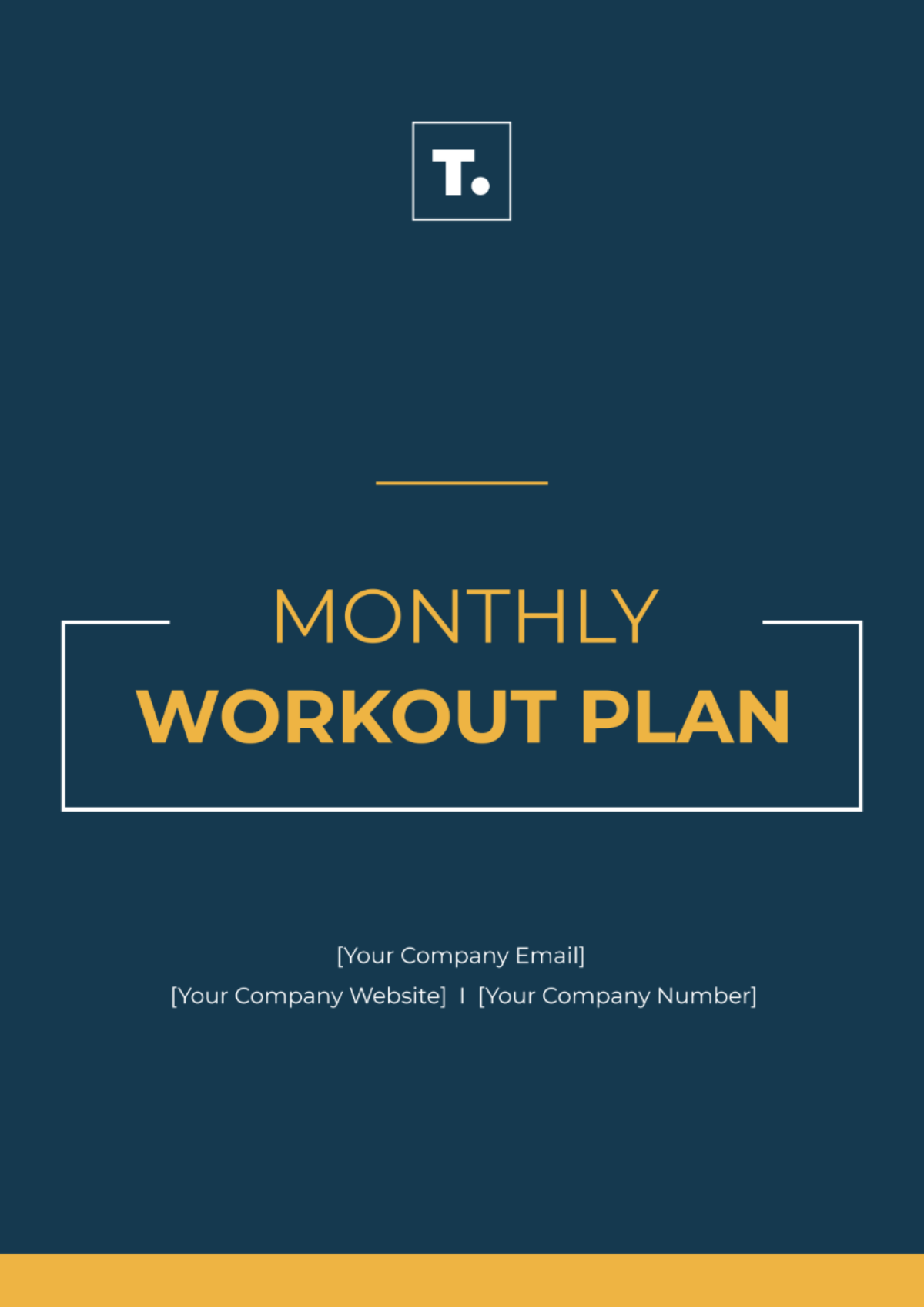 Monthly Workout Plan Template