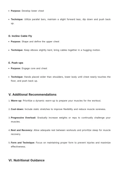 Free Chest Workout Plan Template to Edit Online