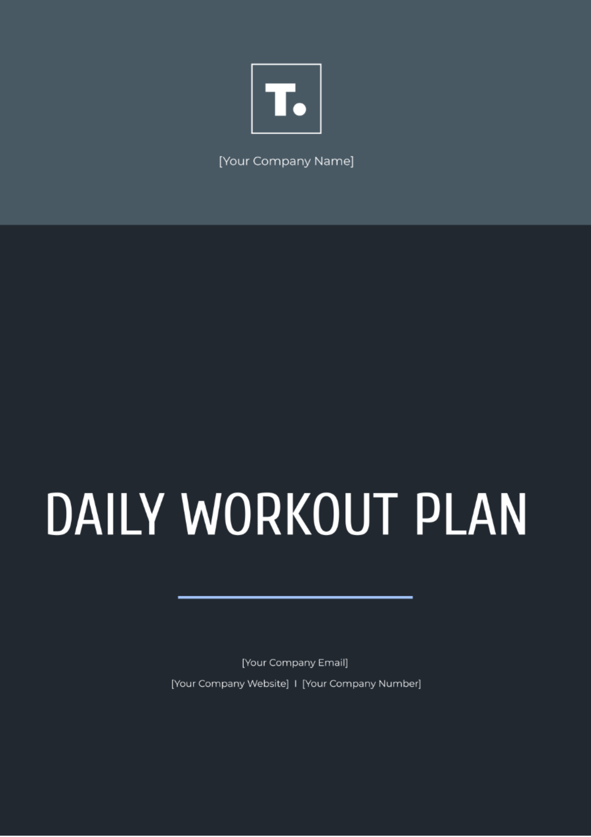 Daily Workout Plan Template