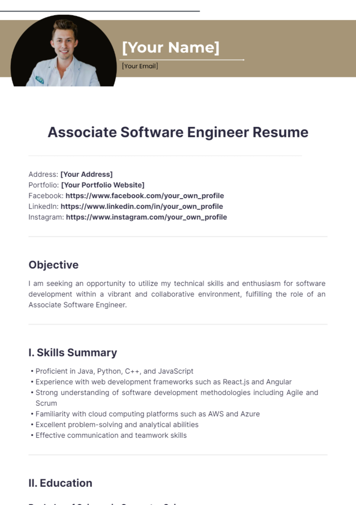 Associate Software Engineer Resume - Edit Online & Download