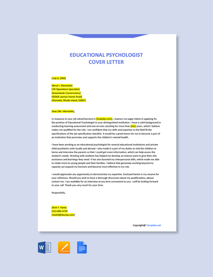 psychological science cover letter