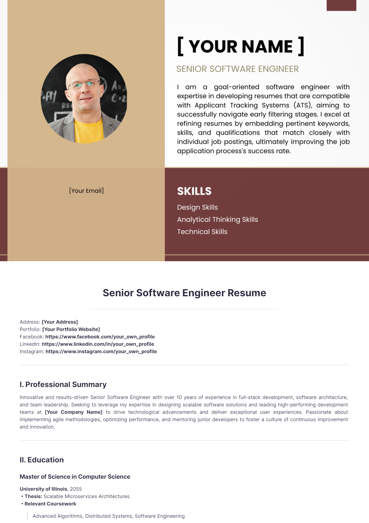 Senior Software Engineer Resume - Edit Online & Download Example ...