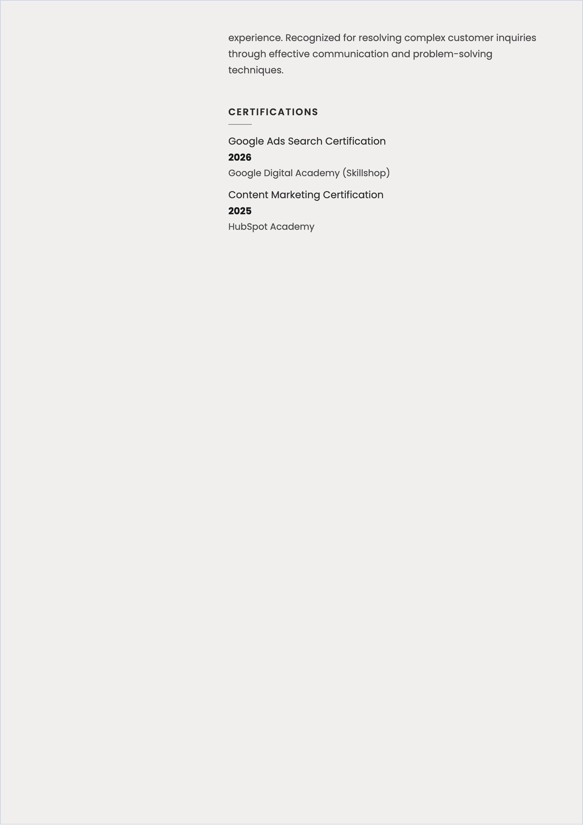 Free First Year Student ATS Resume Template, AI Resume Builder