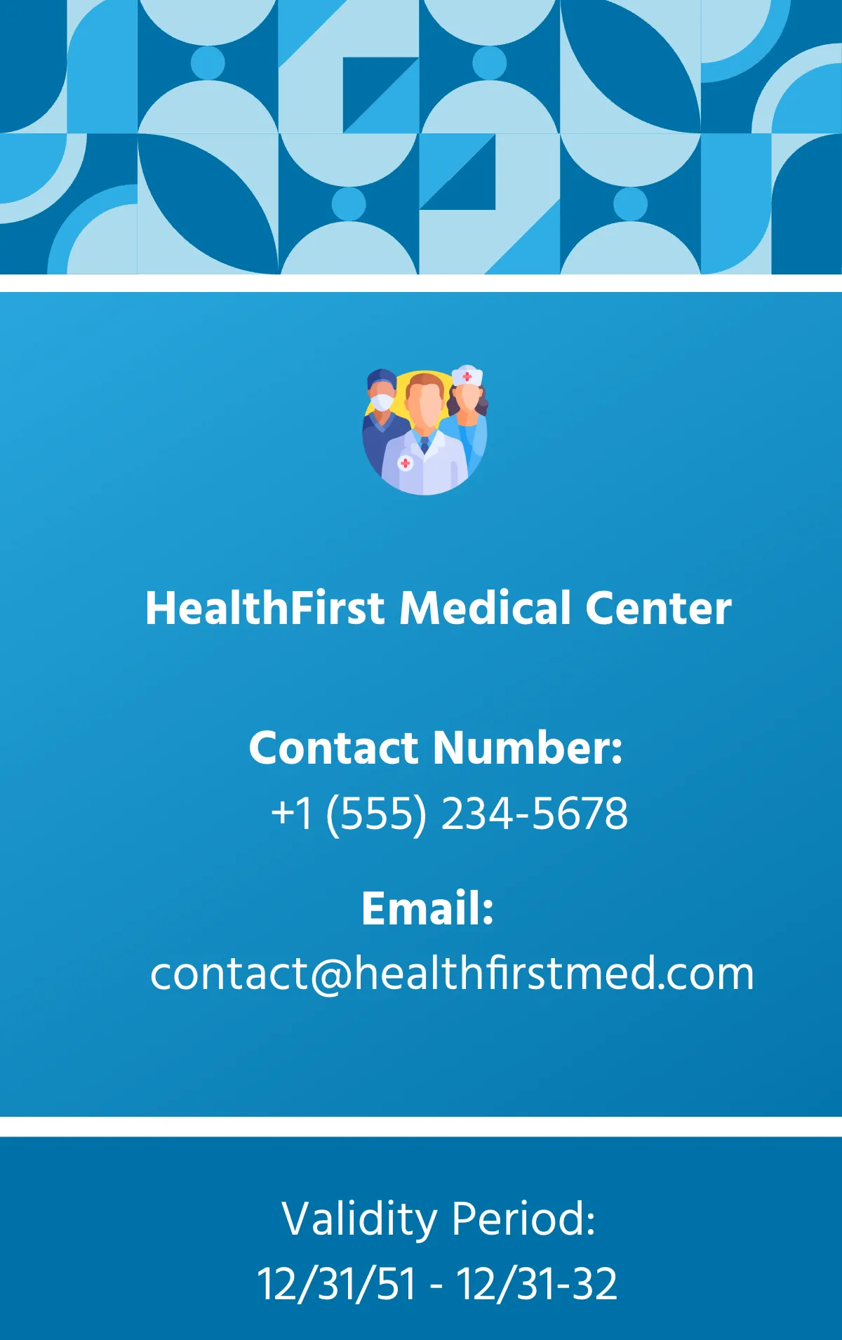 Free Medical personnel ID Card Template to Edit Online