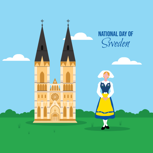 National Day of Sweden Vector