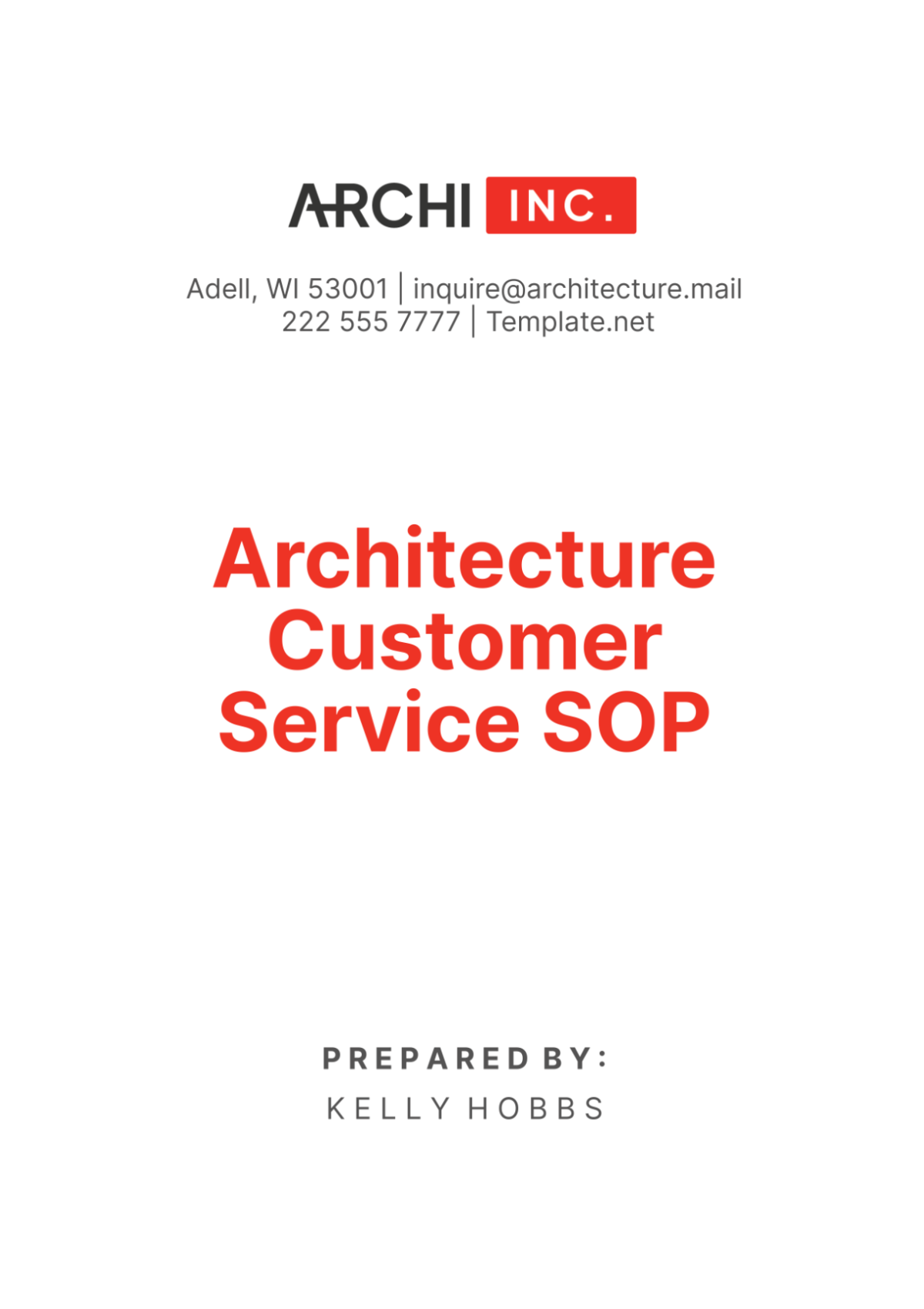 Architecture Customer Service SOP Template - Edit Online & Download