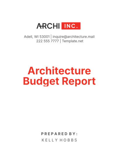 Free Architecture Budget Report Template to Edit Online