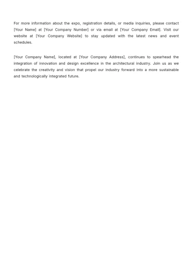 Free Architecture Event Press Release Template to Edit Online