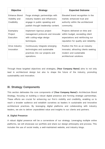 Free Architecture Brand Strategy Template to Edit Online
