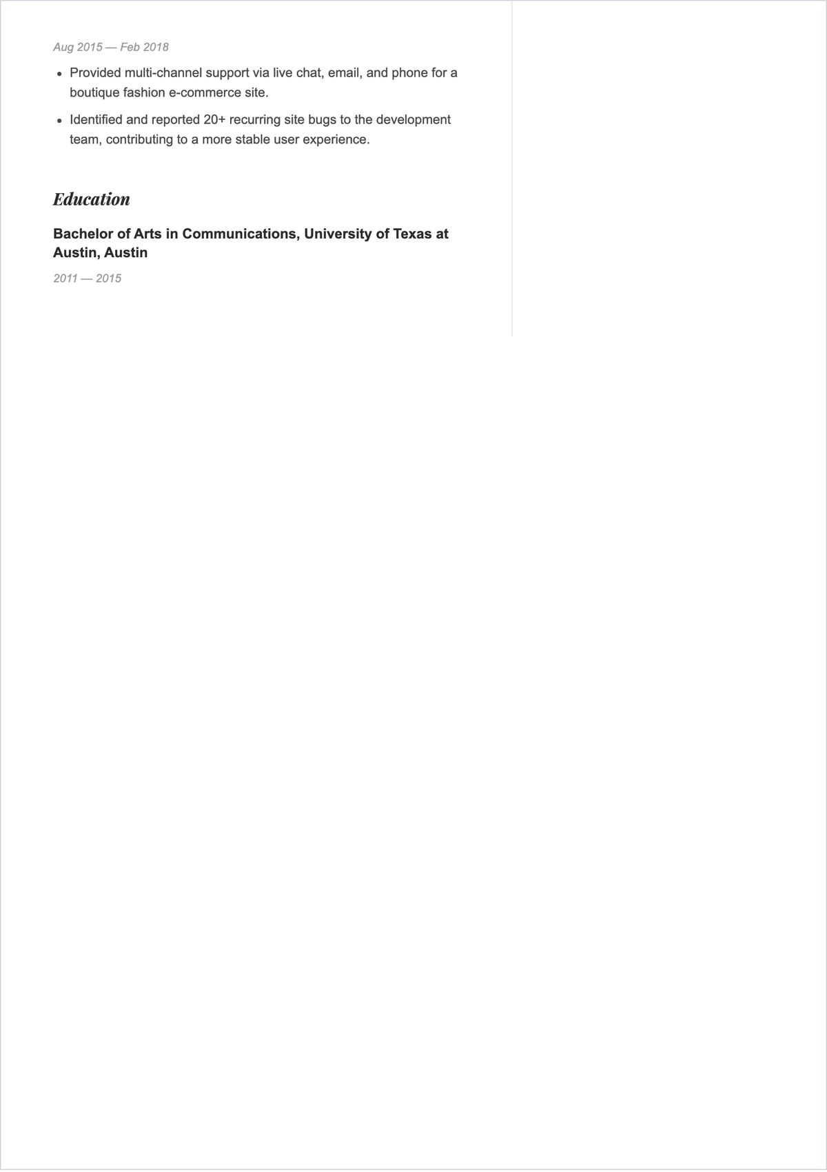 Free Remote Customer Service ATS Resume Template, AI Resume Builder
