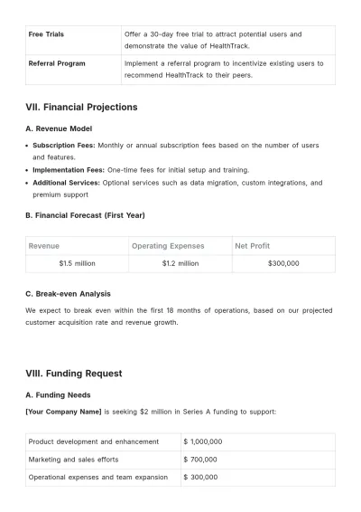 Free Business Plan Template to Edit Online