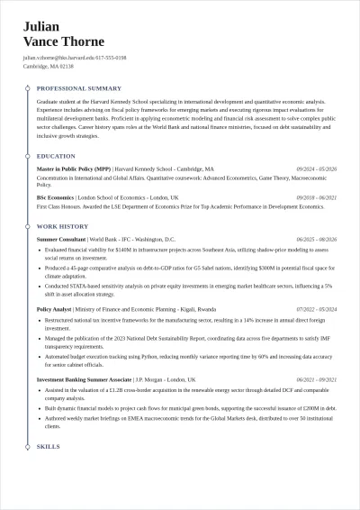 Free Masters Student ATS Resume Template, AI Resume Builder