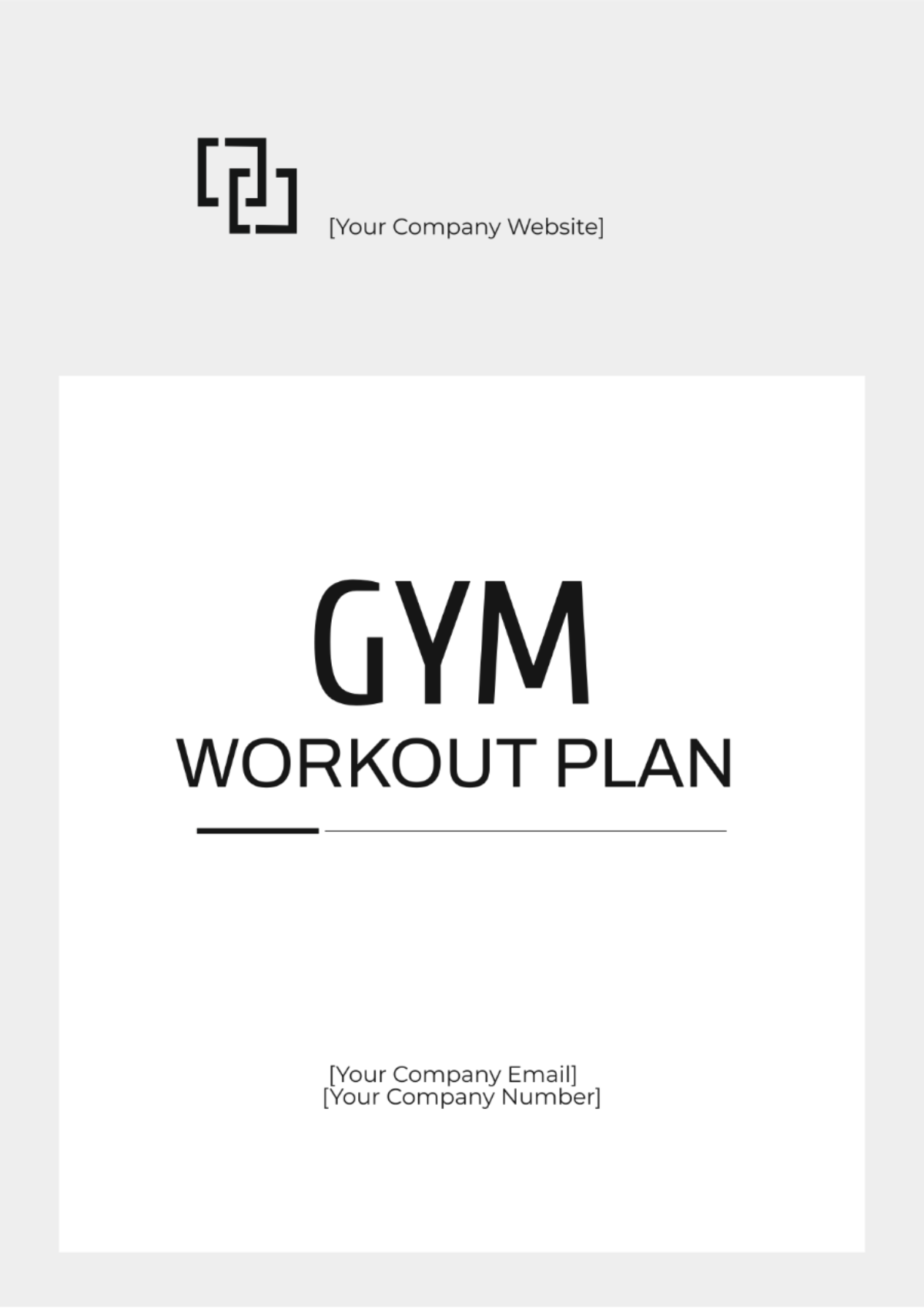 Free Gym Workout Plan Template