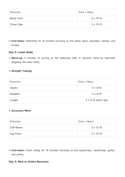 Free Gym Workout Plan Template to Edit Online