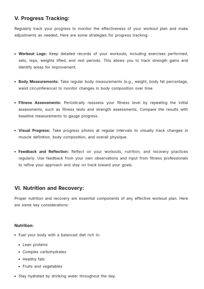 Free Gym Workout Plan Template to Edit Online