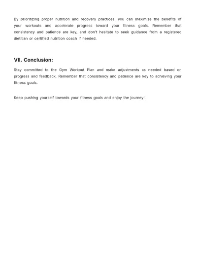 Free Gym Workout Plan Template to Edit Online