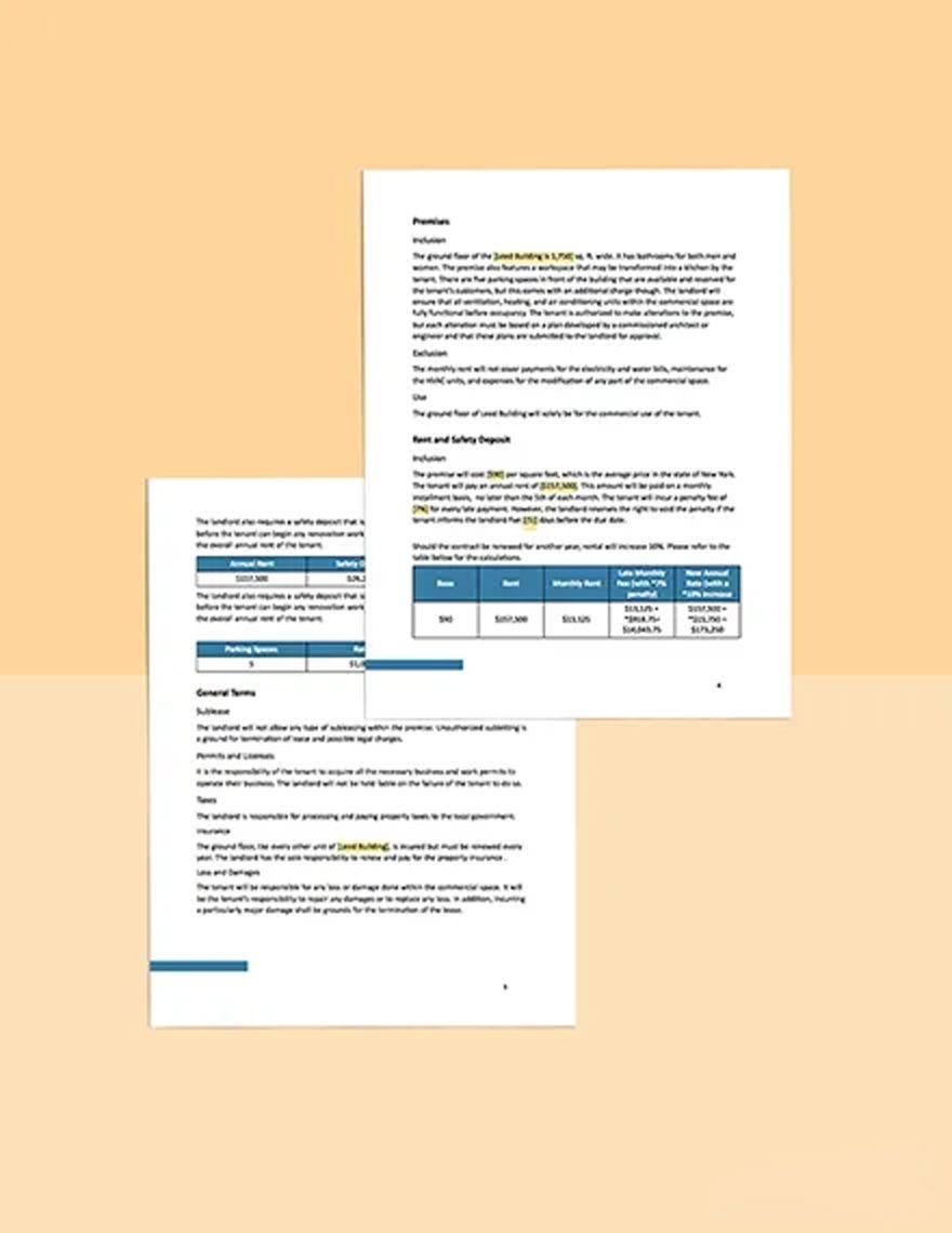 Commercial Rental Proposal Template